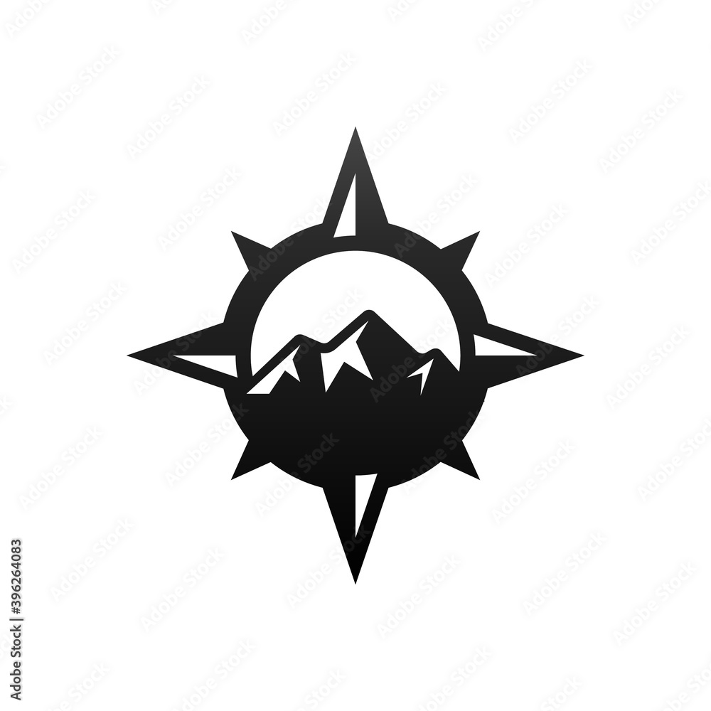 compass mountain logo concept compass mountain logo concept