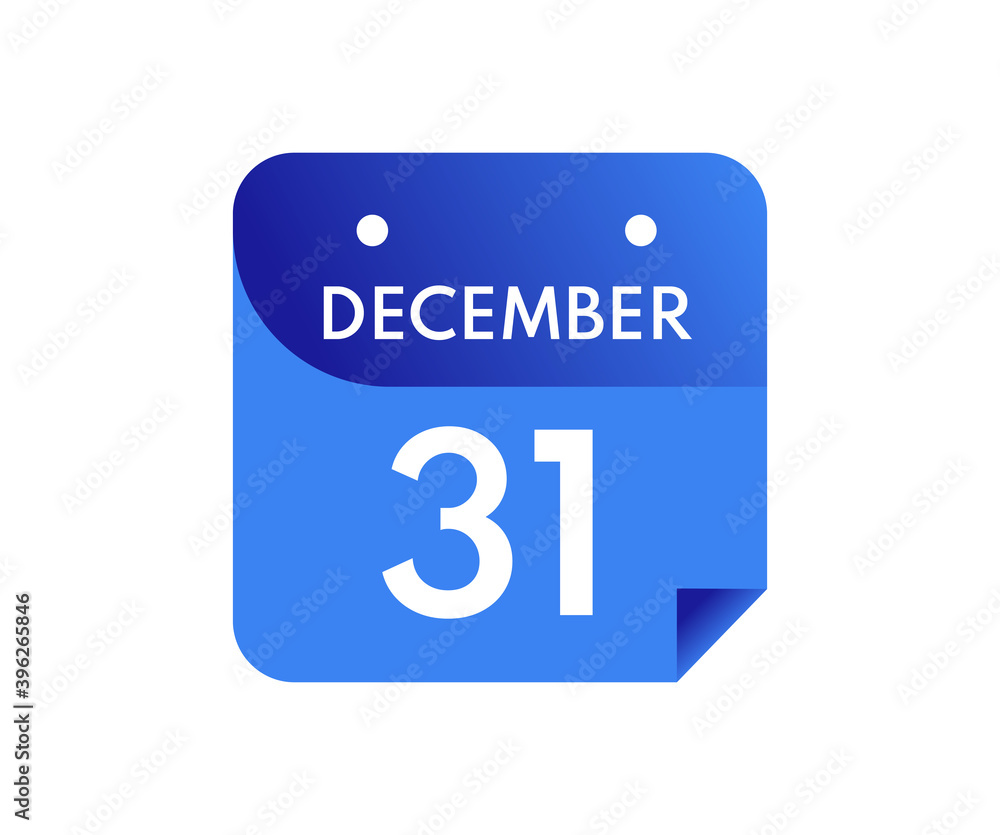 December 31 Date on a Single Day Calendar in Flat Style, 22 December calendar icon December 31 Date on a Single Day Calendar in Flat Style, 22 December calendar icon