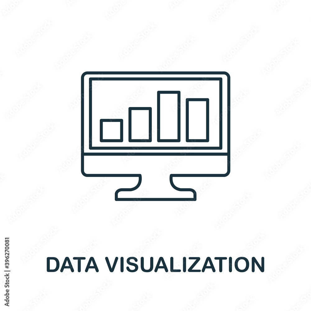 Data Visualization icon. Line style element from business intelligence ...