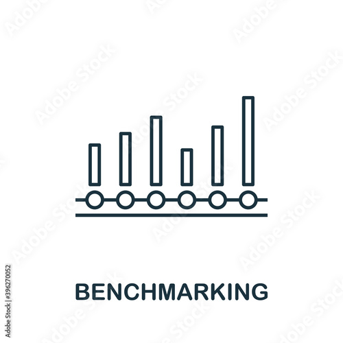 Benchmarking icon. Line style element from business intelligence collection. Thin Benchmarking icon for templates, infographics and more