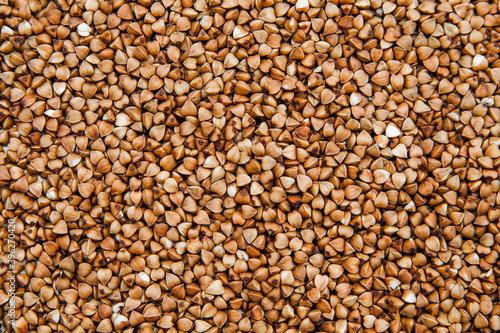Closeup photo of buckwheat grain
