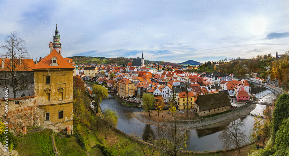 Cesky Krumlov cityscape in Czech Republic