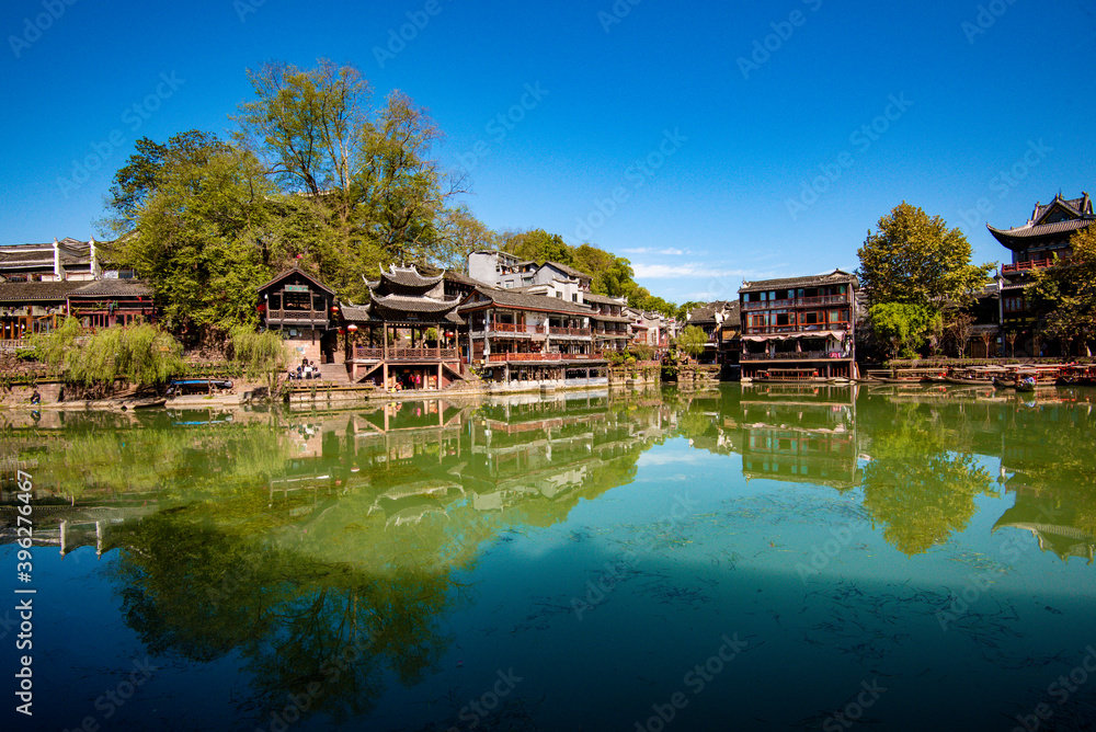 Naklejka premium Beautiful scenery of Fenghuang ancient town