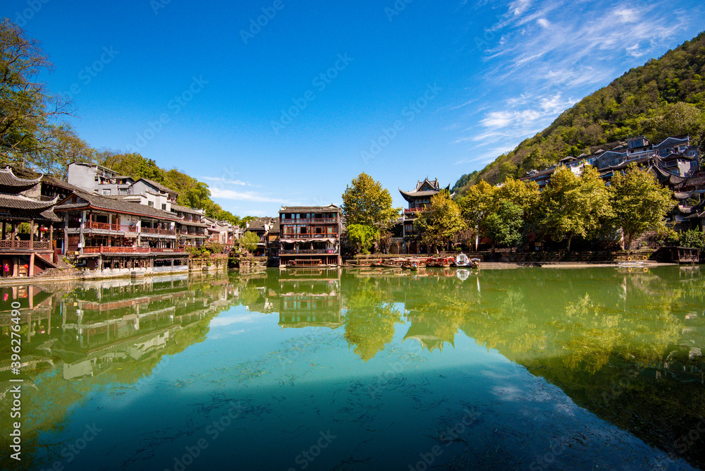 Naklejka premium Beautiful scenery of Fenghuang ancient town