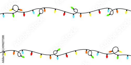 Christmas lights frame background illustration