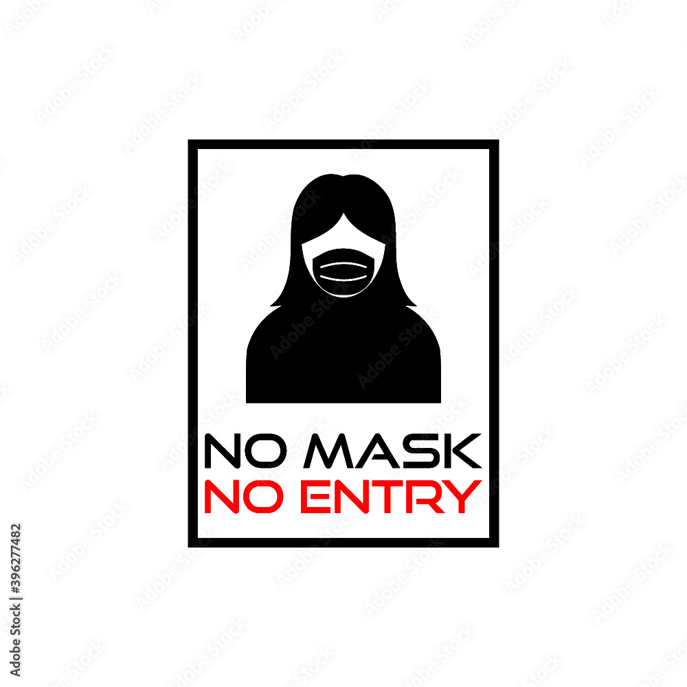 No face mask no entry icon isolated on white background No face mask no entry icon isolated on white background