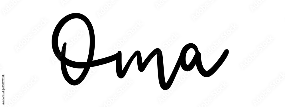 Oma handlettering calligraphy handwritten font schriftzug Stock