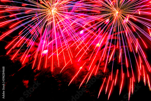 Photography Fireworks in the night winter sky.