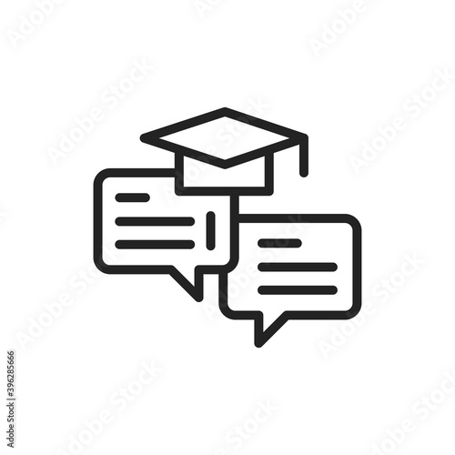 Oratory courses black line icon. Outline pictogram for web page, mobile app, promo.