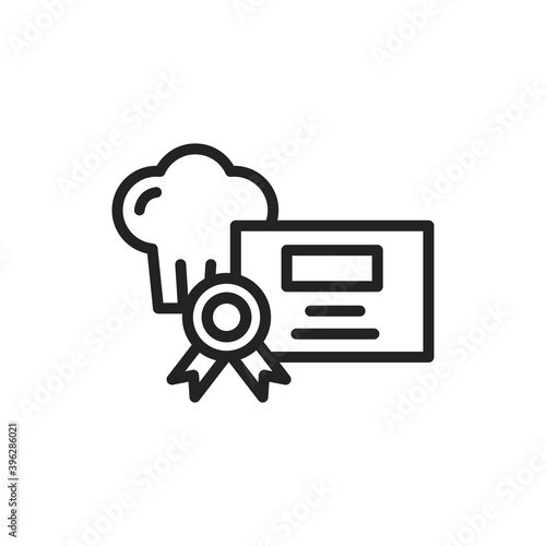 Cooking courses black line icon. Vector illustration. Outline pictogram for web page, mobile app, promo