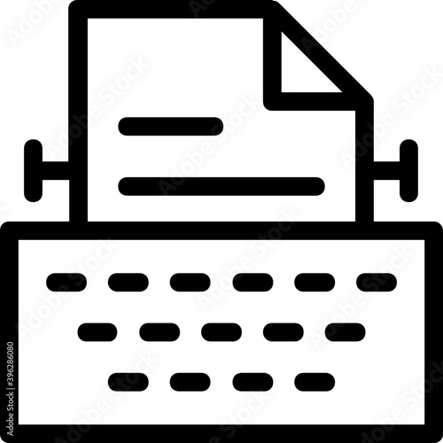 
Typewriter Vector Line Icon
