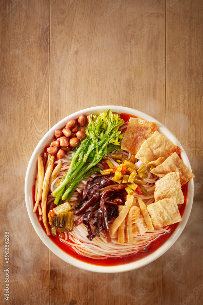 Delicious Chinese Guangxi Liuzhou cuisine, snail rice noodles