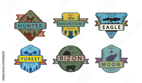 Assortment Badges Animals and Nature Set Logo