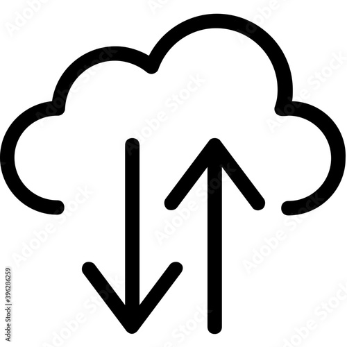  Cloud Data Vector Line Icon 