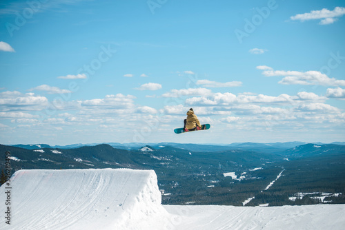 snowboarder jumping in the air