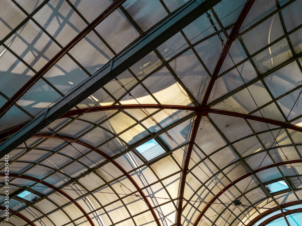 old glass dome roof of a building