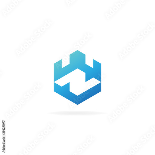 Free Download Minimalist Modern and Creative N letter security logo icon design. company N logotype template vector with castle. - GFXLoad