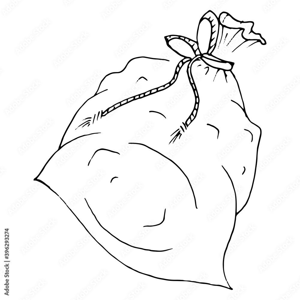 Gift bag. Vector illustration of a cloth bag. Gift bag. Vector illustration of a cloth bag.