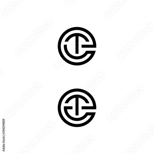 e t et te initial logo design vector graphic idea creative