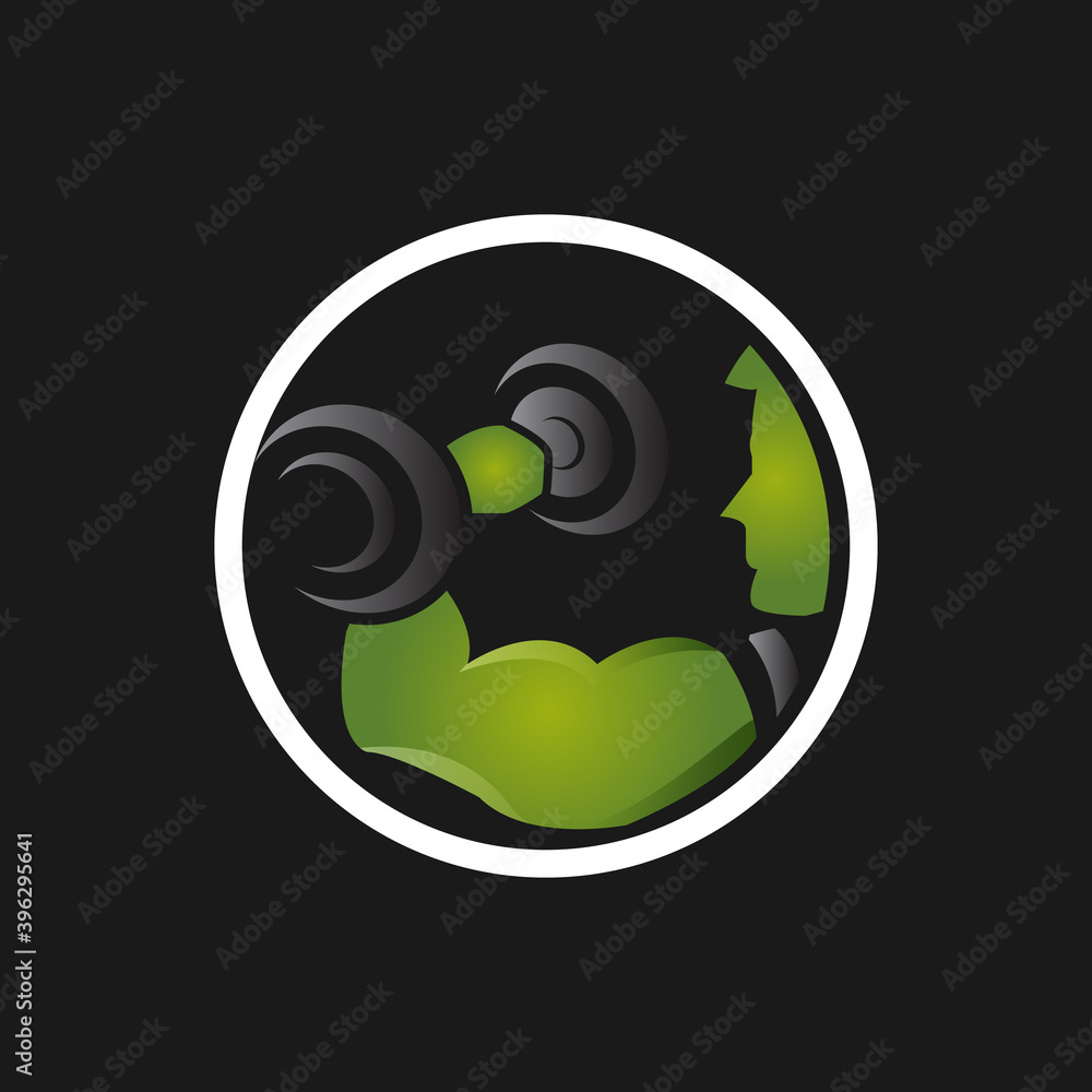 custom muscle sport fitness logo design vector template illustrations