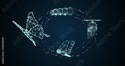 Fotografija 3D Illustration Innovation evolution butterfly for abstract concept of freedom d