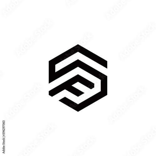 s f sf fs initial logo design vector graphic idea creative