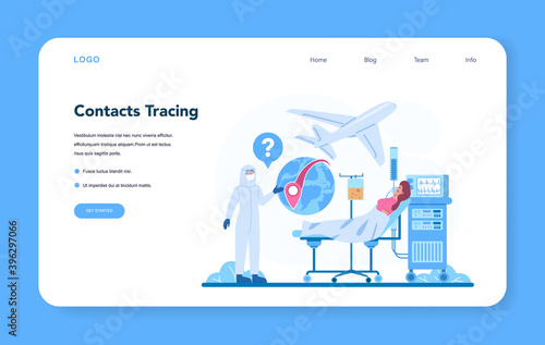Professional infectionist web banner or landing page. Covid-19