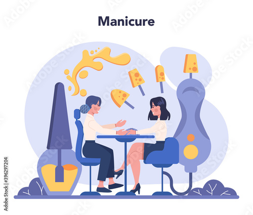 Manicurist service concept. Beauty salon worker. Nail treatment