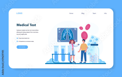 Tuberculosis specialist web banner or landing page set. Human pulmonary
