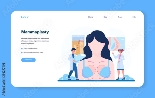 Plastic surgeon web banner or landing page. Idea of body and face