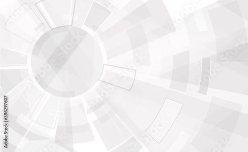 Abstract technology background. Elegant tech white gray texture background for tech design and backdrop. Creative circle and circuit technology solutions with gear. Abstract tech vector background
