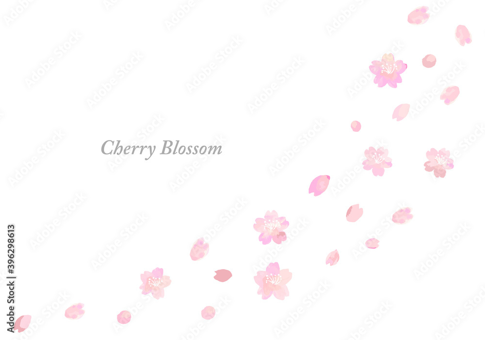 水彩手書きの桜の背景素材
