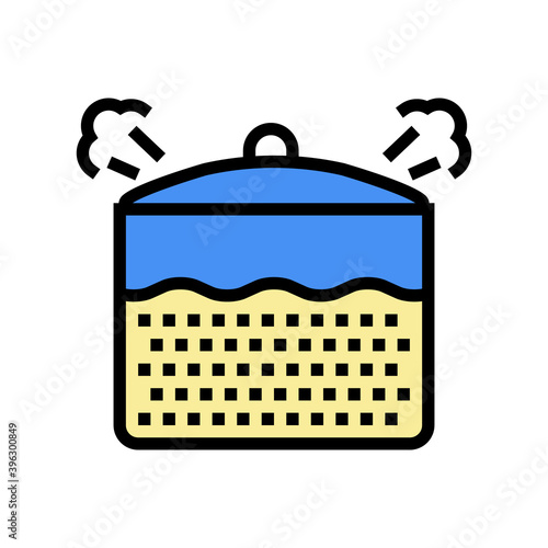 boiling oatmeal color icon vector. boiling oatmeal sign. isolated symbol illustration