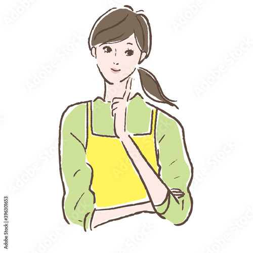 Illustration vector of thinking woman