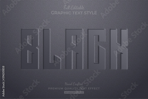 Black Embossed Editable Text Effect Font Style