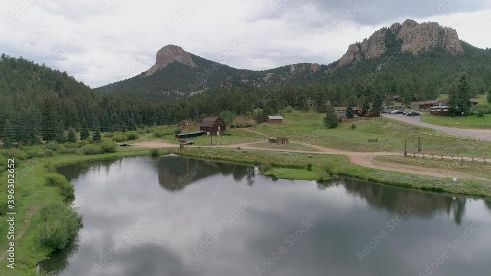 WS AERIAL Lake surrounded by forest WS AERIAL Lake surrounded by forest