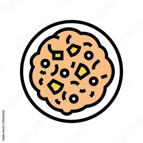 poridge oatmeal in bowl color icon vector. poridge oatmeal in bowl sign. isolated symbol illustration