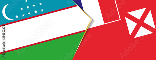 Uzbekistan and Wallis and Futuna flags, two vector flags.