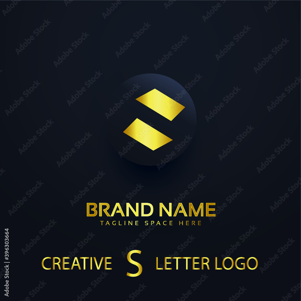 Obraz premium creative letter S luxury gold logo Vector design.