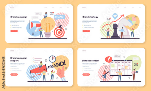 Brand campaign web banner or landing page set. Brand advertising