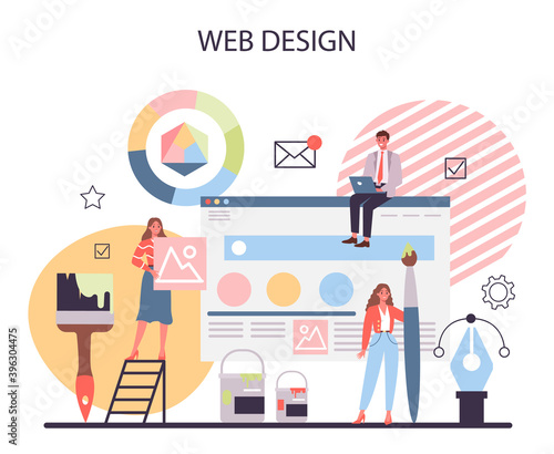Web design concept. Presenting content on web pages.
