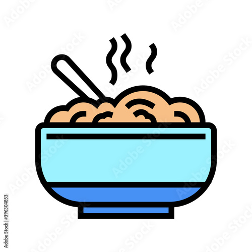 delicious boiled oatmeal color icon vector. delicious boiled oatmeal sign. isolated symbol illustration