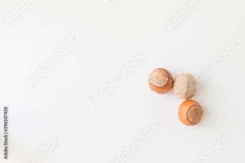 Hazelnut on a white background.