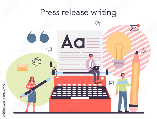 Press release concept. Mass media publishing, daily news