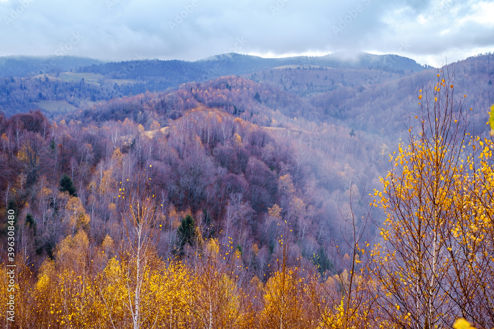 Autumn landscape in the Romanian mountains