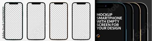  Mockup. Realistic smartphone Blue / Gray / Silver / Gold color with empty screen for your design. High detail image in small details. Vector illustration EPS10.