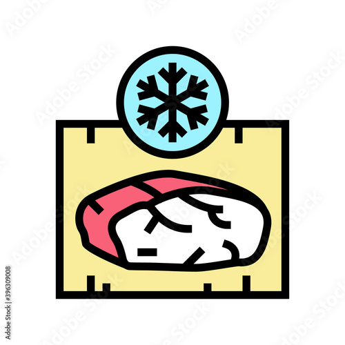 frozing meat color icon vector. frozing meat sign. isolated symbol illustration