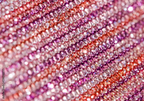 Macrophotography of shiny fabric with lurex close-up.