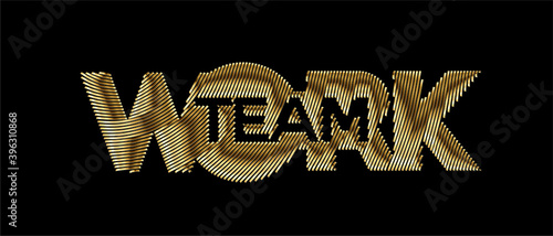 Gold Work Text Made Modern Trendy Design Template . Vector design