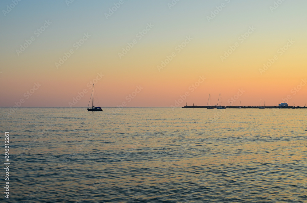 Anafi's pier under beautiful sunset